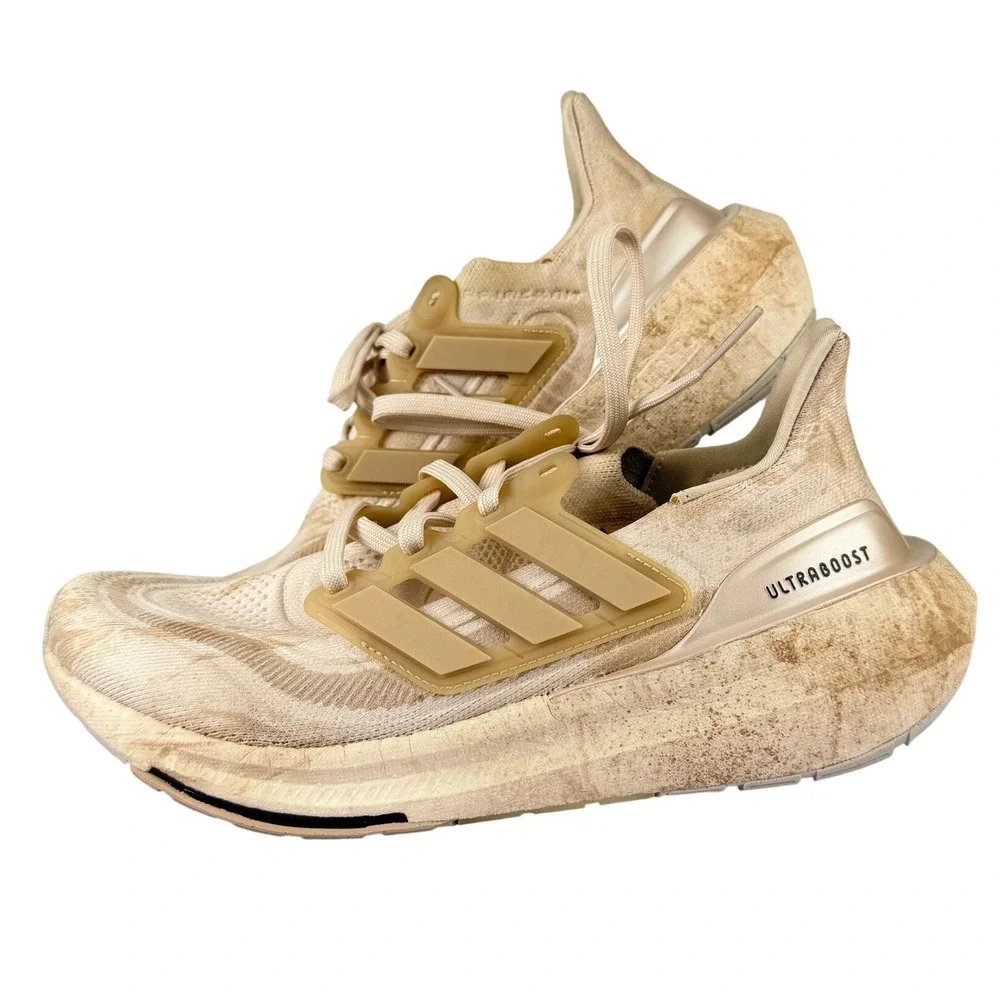 Adidas Ultraboost Light Womens‎ 8 Running Shoes Tan Beige Marbled IF1488 Sneaker
